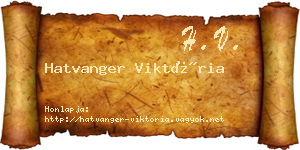 Hatvanger Viktória névjegykártya